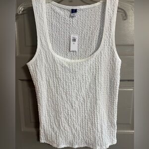 Old Navy Textured White Tank Top